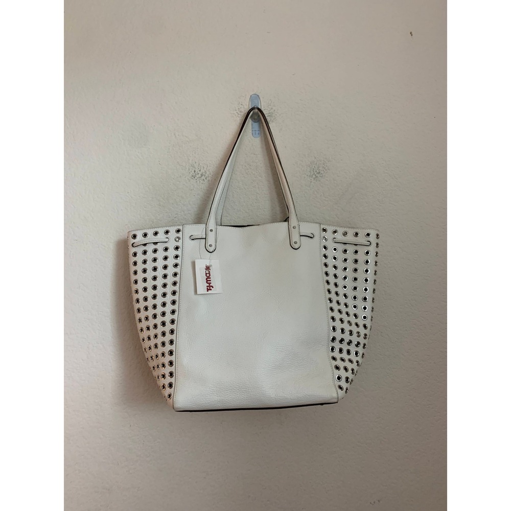 Lauren Ralph Lauren White Leather Eyelet Tote Shoulder Bag NWT - Picture 10 of 16